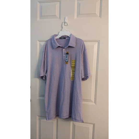 Member's Mark Purple & White Striped Medium Polo NWT - Picture 9 of 10
